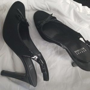 Stuart Weitzman Slingback Heel - Black Bow 7.5M